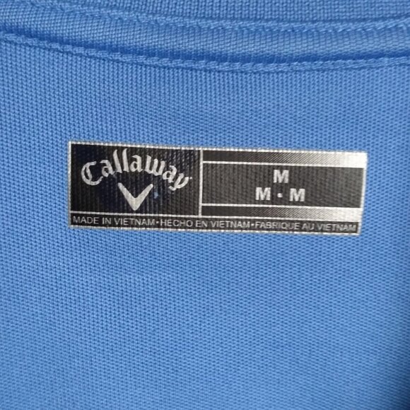 Men's Callaway Blue Striped Performance Polo Golf Shirt Size Medium - Picture 6 of 6